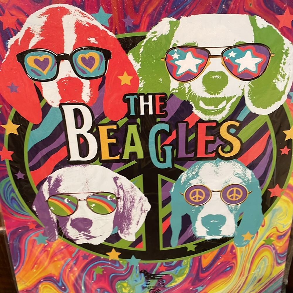 NIP Colorful 'The Beagles' Art Print Metal Decor - Picture 2 of 5